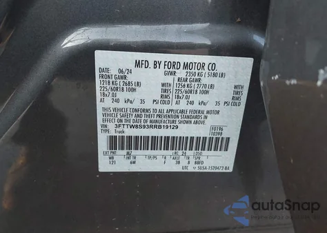 2024 Ford Maverick Lariat z USA, uszkodzony, nr VIN 3FTTW8S93RRB19129